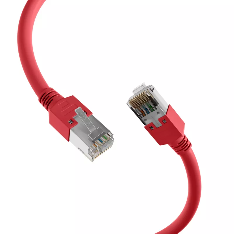 EFB Elektronik K2793.0,50 RJ45 crossover patch kábel Cat.5e SF/UTP, Hirose TM11, Draka UC300, 0,5 m, červená