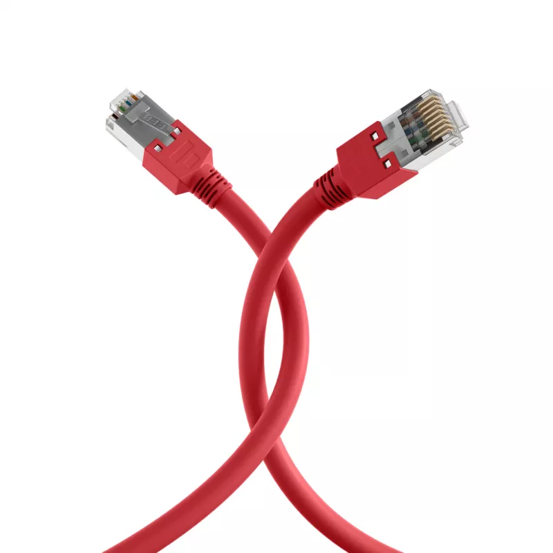 EFB Elektronik K2793.0,50 RJ45 crossover patch kábel Cat.5e SF/UTP, Hirose TM11, Draka UC300, 0,5 m, červená