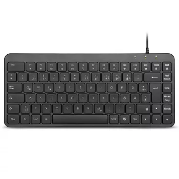 Perixx PERIBOARD-414 B DE káblová mini USB klávesnica, tiché klávesy, nemecké rozloženie, čierna