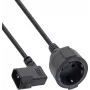 InLine® napájací kábel adaptér IEC C14 na zásuvku Schuko, 2m, čierny