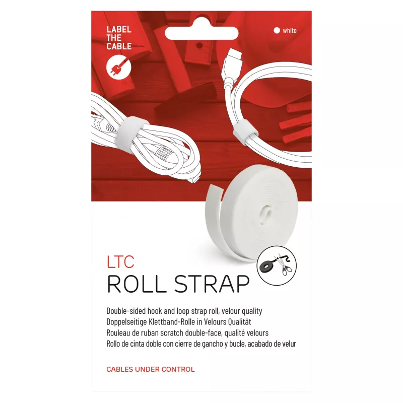 LABEL THE CABLE LTC PRO rolka, obojstranná suchá rolka, 25 m biela