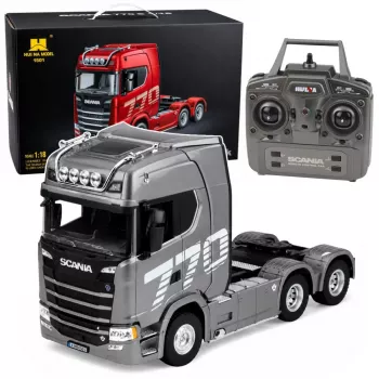 HUINA 32329 Scania 1:18 6-kanálová RC ťahač návesov sivá strieborná