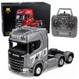 HUINA 32329 Scania 1:18 6-kanálová RC ťahač návesov sivá strieborná