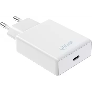 InLine® USB-C PD 65W nástenná nabíjačka, AVS/PPS, biela