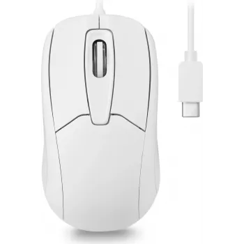 Perixx PERIMICE-209 C W káblová USB-C optická myš, 1000 DPI, 3 tlačidlá, koliesko, obojručná, biela