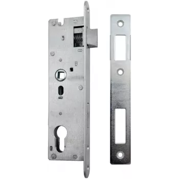 PSG 63.211 L/P zapustený zámok so západkou a závorou, vymeniteľný, 220 x 22 mm čelo, 72 mm PZ, 50 mm vzdialenosť, pozinkovaná oceľ
