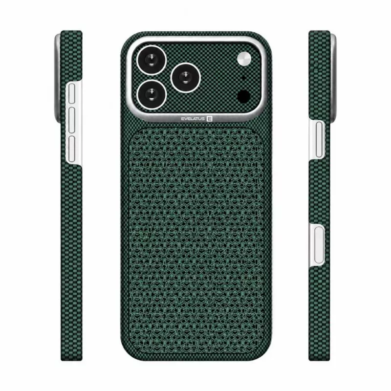 Evelatus Apple iPhone 17 Pro Max Carbon Premium Edition MagSafe puzdro zelená