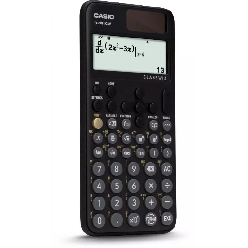 Casio FX-991CW vedecká kalkulačka s Natural Textbook Display, 540+ funkcií, solárne napájanie a batéria, čierna