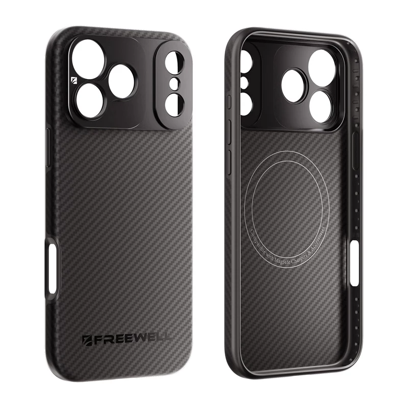 Freewell Sherpa Series puzdro pre iPhone 17 Pro s 17mm závitovým držiakom objektívu - čierne