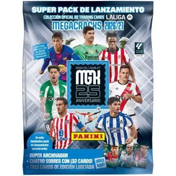 PANINI KOLEKCJA La Liga 2027 Mega Set – Adrenalyn XL zberateľské karty s 10 booster balíčkami, 4 exkluzívnymi kartami, albumom a online kódom