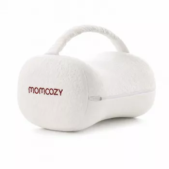Momcozy EP001 ergonomický pamäťový kolenný vankúš pre spáčov na boku, krémovo-biela