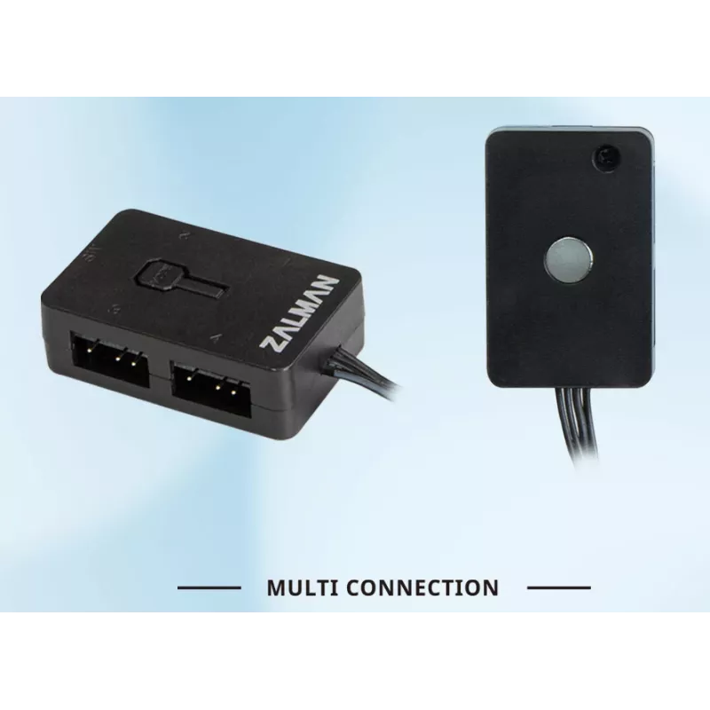 Zalman ZM-4PALC ARGB kontrolér - 4-portový Addressable RGB hub s magnetickým uchytením