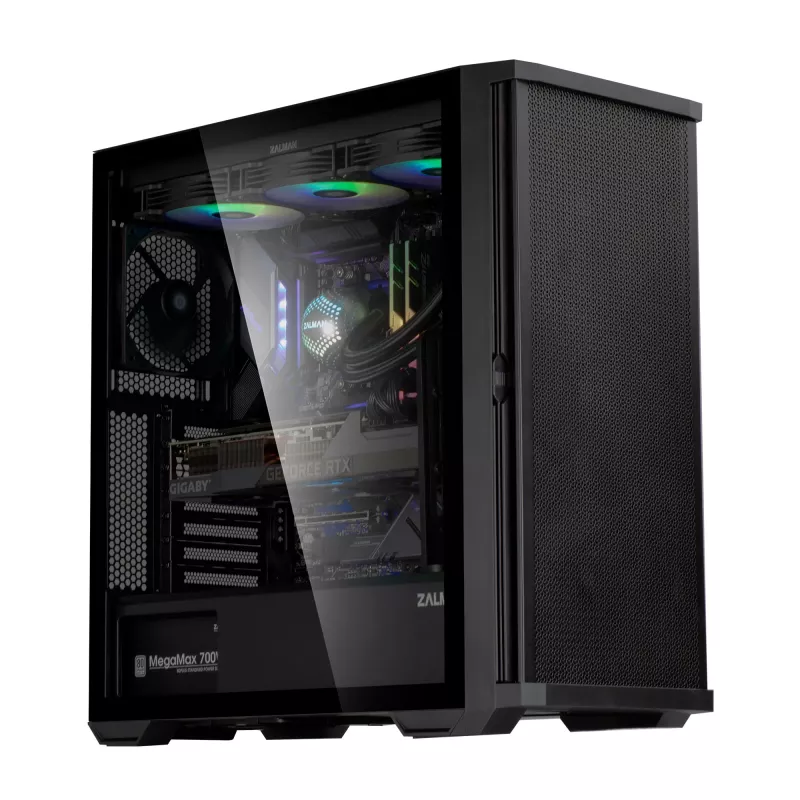 Zalman Z10 ATX Mid-Tower puzdro, čierne, tvrdené sklo, 4x ARGB ventilátory