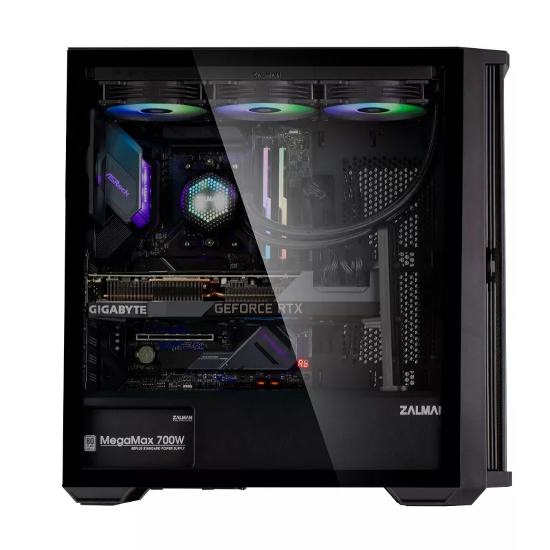 Zalman Z10 ATX Mid-Tower puzdro, čierne, tvrdené sklo, 4x ARGB ventilátory