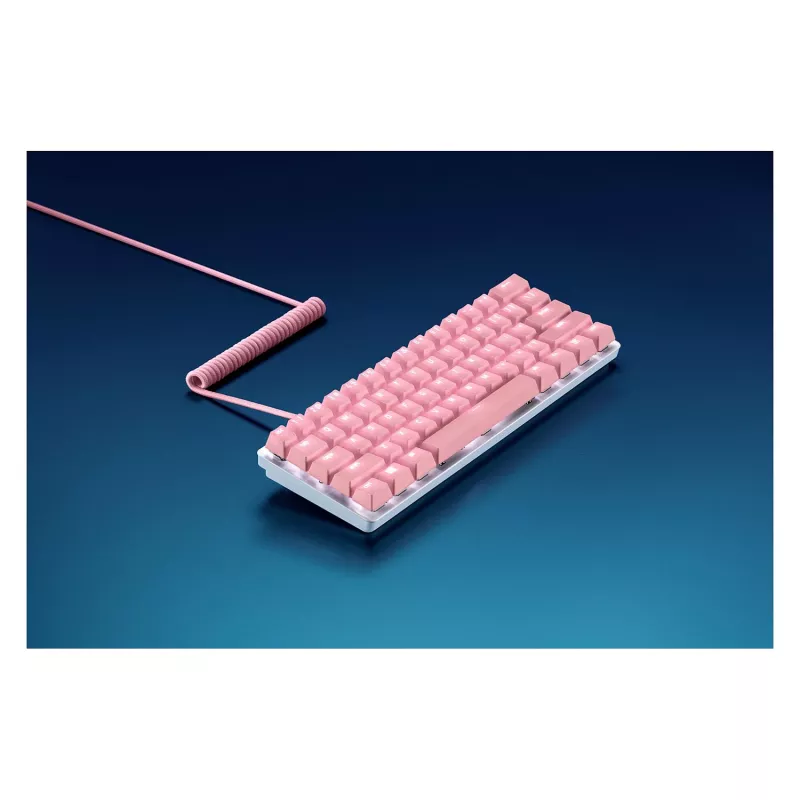 Razer PBT Keycap + Coiled Cable Upgrade Set, Doubleshot-PBT, USB-C na USB-A špirálový kábel, Quartz Pink (RC21-01491000-R3M1)