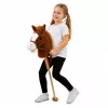 LEAN TOYS Hobby kôň so zvukmi cválania a erdzania, hnedý, 100 cm