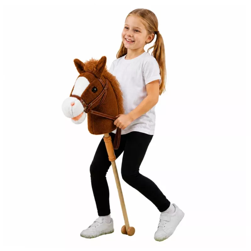 LEAN TOYS Hobby kôň so zvukmi cválania a erdzania, hnedý, 100 cm