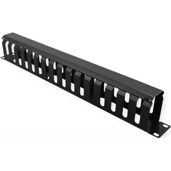 VALUE 26.99.0305 19-palcový 1U predný panel s káblovým kanálom 40x60 mm, čierny RAL 9005