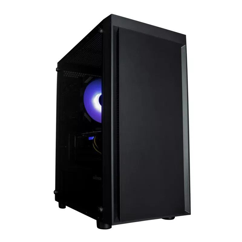 Zalman T3 PLUS mATX Mini-Tower PC skriňa, čierna, akrylové okno, 2 ventilátory