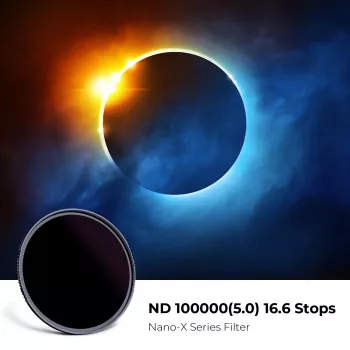 KF Concept ND100000 solárny filter 62mm, 16.6 clonových stupňov, OD 5.0, AGC optické sklo, nanonáter, hliníkový rám