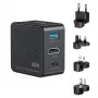 UNITEK P1242ABK01 GaN 3-in-1 cestovná nabíjačka-hub 65W s 4K@60Hz HDMI, USB-A a USB-C