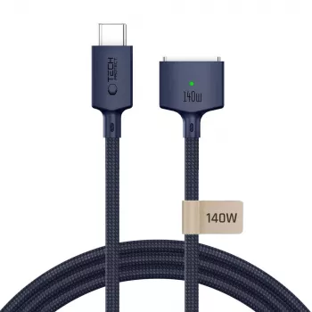 TECH-PROTECT MMC01 Ultraboost magnetický kábel pre MacBook USB-C na MagSafe 3 140W 300cm polnočná modrá