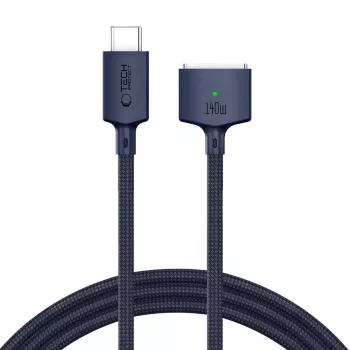 TECH-PROTECT MMC01 Ultraboost magnetický kábel pre MacBook USB-C na MagSafe 3 140W 300cm polnočná modrá