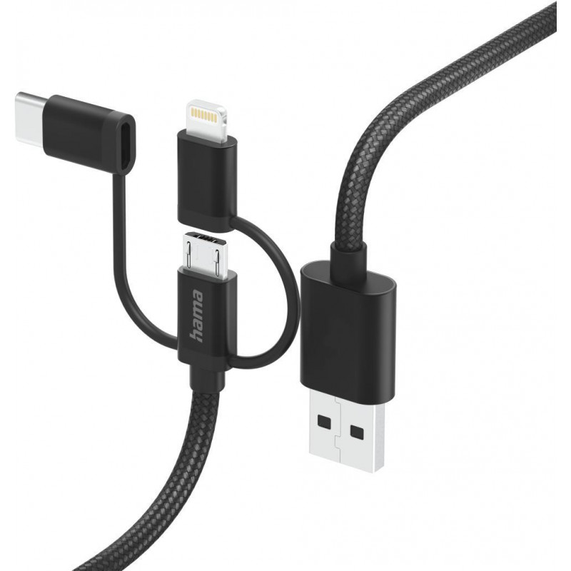 Hama 00201536, 1,5 m, USB A, USB C, USB 2.0, 480 Mbit/s, čierna