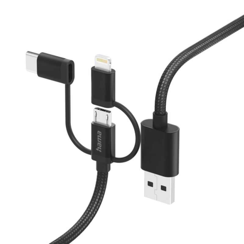 Hama 00201536, 1,5 m, USB A, USB C, USB 2.0, 480 Mbit/s, čierna