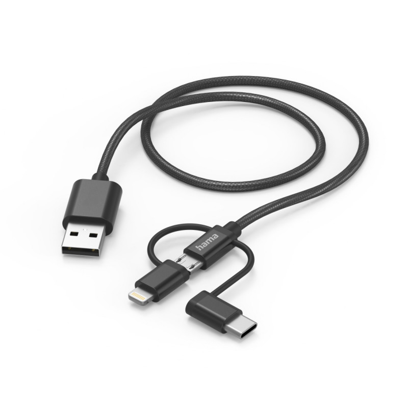 Hama 00201536, 1,5 m, USB A, USB C, USB 2.0, 480 Mbit/s, čierna