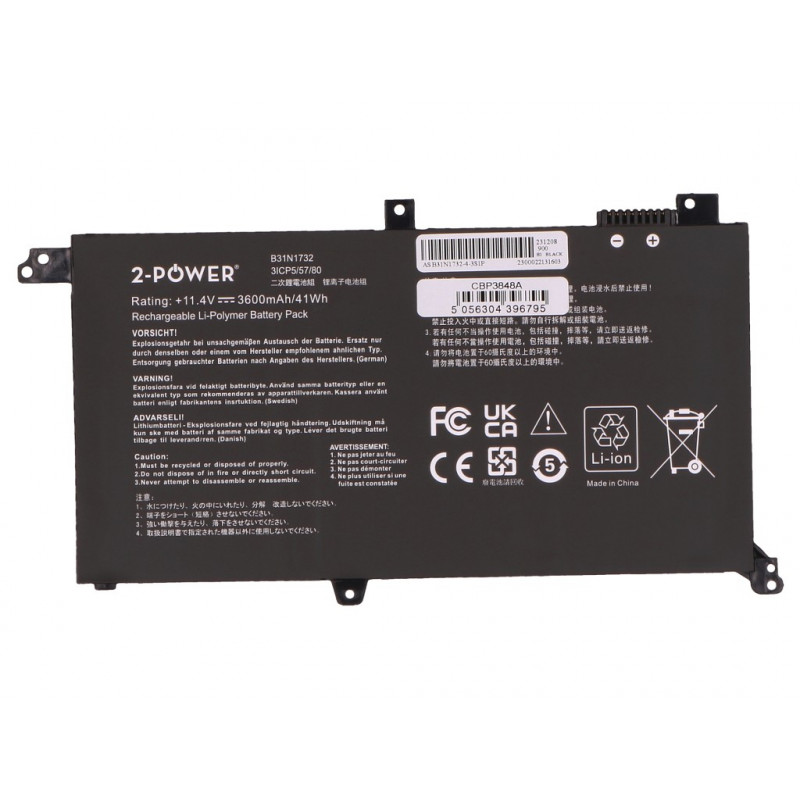 2-power hlavný batériový blok Asus VivoBook S430 - batéria - 41 mAh (2P-B31N1732)