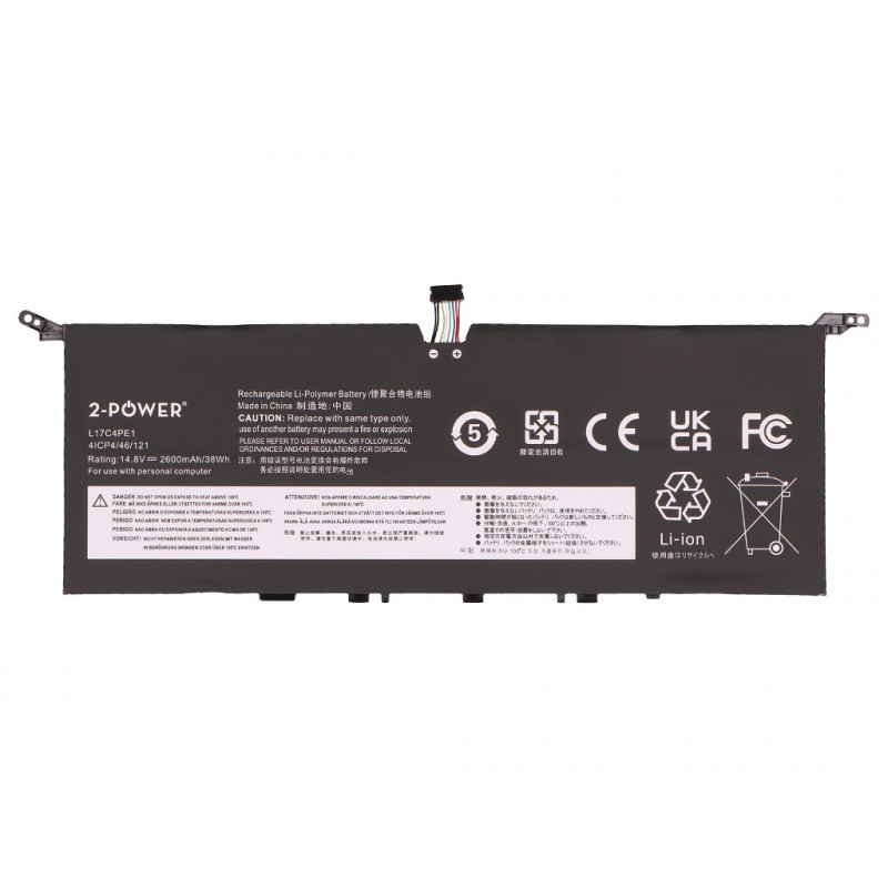 2-Power hlavný akumulátor Lenovo Yoga S730-13IML - batéria - 2600 mAh (2P-L17M4PE1)