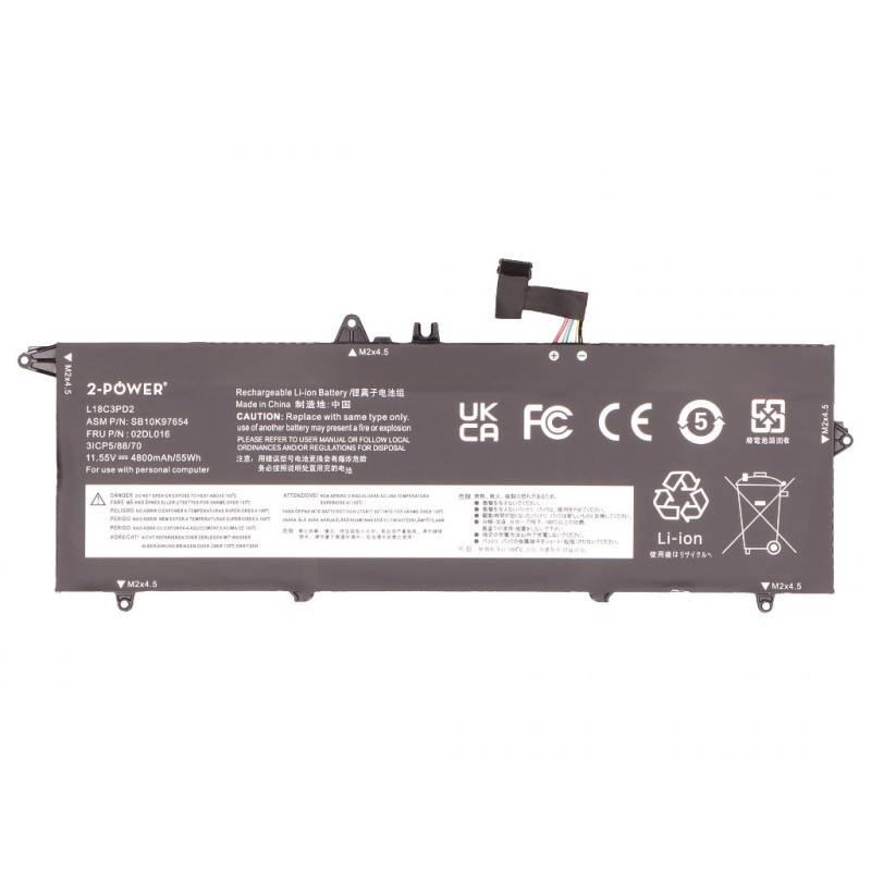 2-power hlavný akumulátor Lenovo ThinkPad T490S 20NX - batéria - 55 mAh (2P-L18C3PD2)