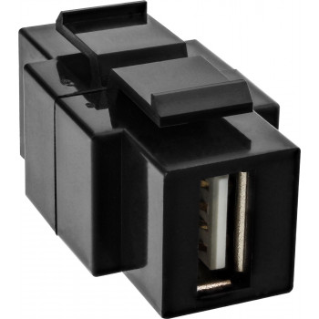 InLine USB 2.0 Snap-In vložka - USB A konektor samica/ B konektor samica - čierne puzdro