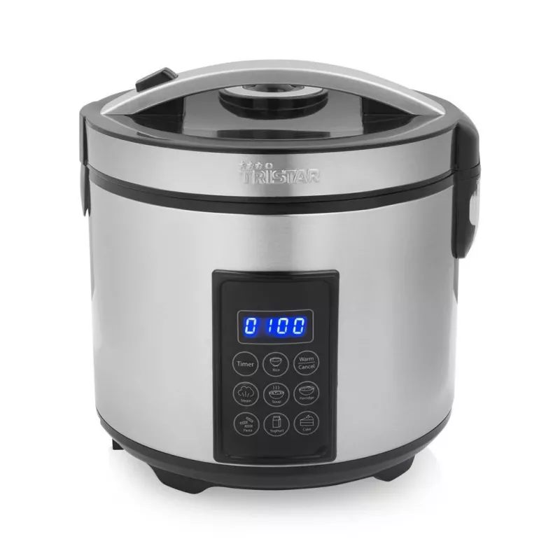 Tristar digitálny varič ryže a parný hrniec | RK-6138 | 900 W | 2,2 L | 7 programov | sivá
