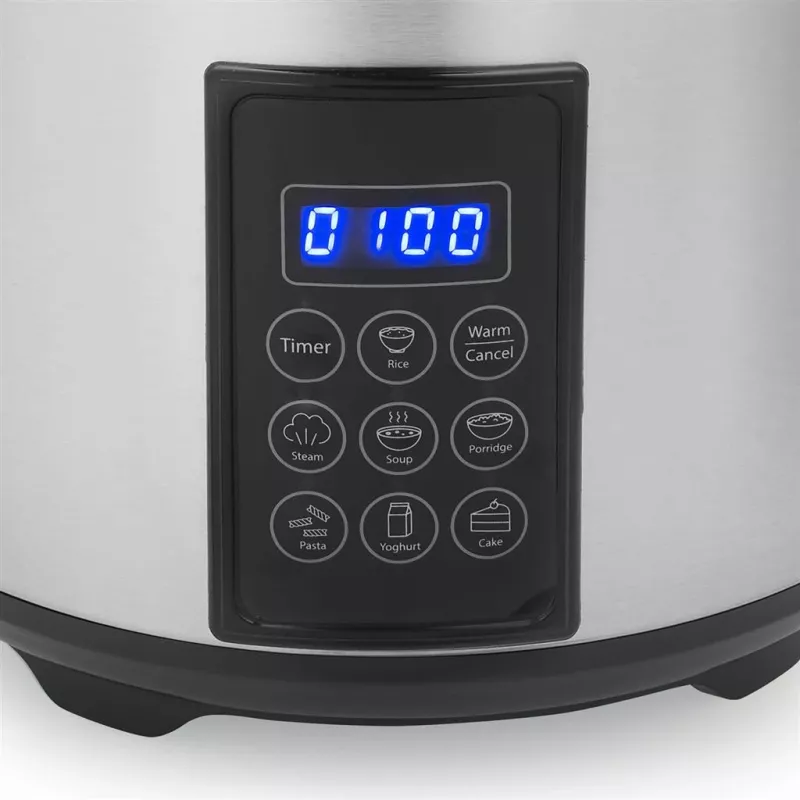 Tristar digitálny varič ryže a parný hrniec | RK-6138 | 900 W | 2,2 L | 7 programov | sivá