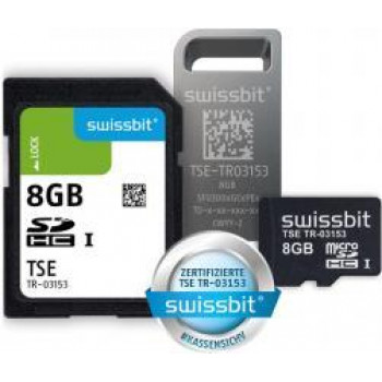 Swissbit TSE, USB, 8 GB technické bezpečnostné zariadenie (TSE modul), prevedenie: USB kľúč, šifrovanie: 384 Bit, SE výkon (podpis): 250 ms, životnosť: 20 mil. podpisov, úložný priestor: 8 GB, platnosť certifikátu do novembra 2028 - špeciálny artikel