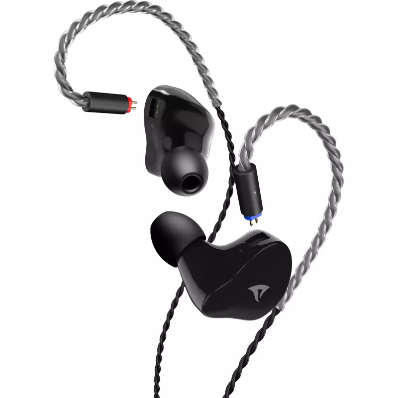 Sharkoon Stealthbite IEM In-Ear herný headset s odnímateľným mikrofónom na ramene, USB-C/USB-A/3,5 mm, čierny