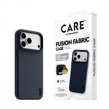 CARE by PanzerGlass Fusion Fabric puzdro modré s MagSafe pre iPhone 17 Pro Max