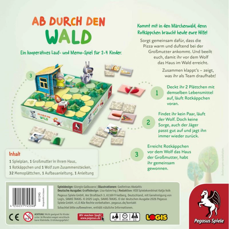 PEGASUS Ab durch den Wald - lesné dobrodružstvo kartová hra pre 2-4 hráčov, od 8 rokov