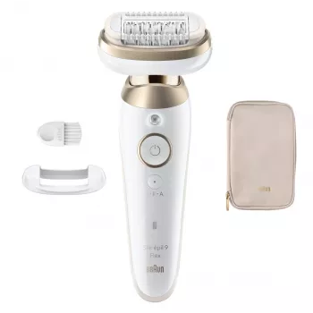 Braun Silk-épil 9 Flex SES9-011 3D epilátor, mokrý & suchý, biela/zlatá