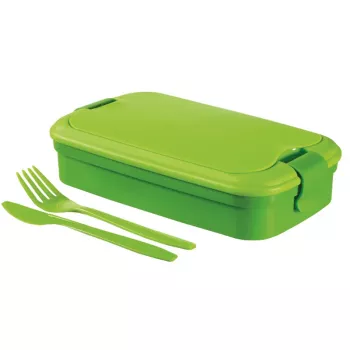 CURVER Lunch&Go obdĺžniková miska na jedlo s príborom 1,4L zelená