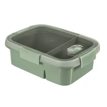 CURVER Smart Eco To Go Dual obdĺžnikové nádoby na jedlo 0,9L (0,6L + 0,3L) Soft Green