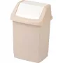 CURVER Click-It Deco 50L obdĺžnikový odpadkový kôš s tlačidlovým vekom, Béžový