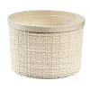 CURVER Juta okrúhly úložný košík s vekom, 2L, krémová, 17x13 cm