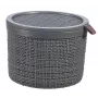 CURVER Košík s vekom Juta okrúhly 2L Ø17x13cm tmavosivá