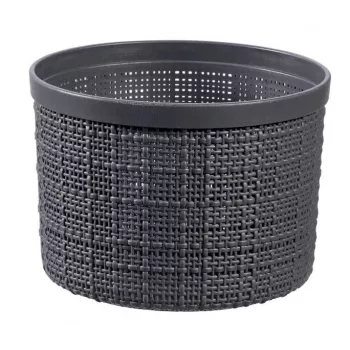 CURVER Košík s vekom Juta okrúhly 2L Ø17x13cm tmavosivá