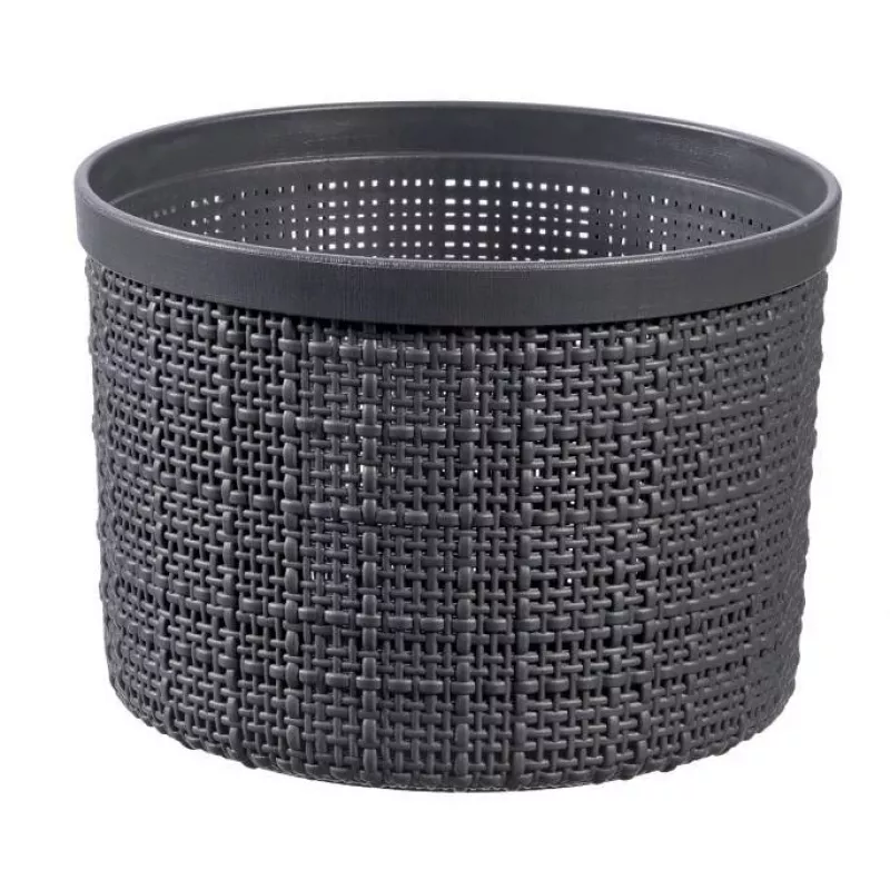 CURVER Košík s vekom Juta okrúhly 2L Ø17x13cm tmavosivá