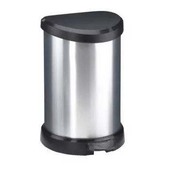 CURVER Deco šliapací odpadkový kôš 15L strieborná