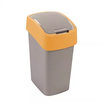 Curver Flip Bin 9L odpadkový kôš strieborná/žltá
